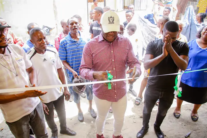 Ribbon cutting at a community project