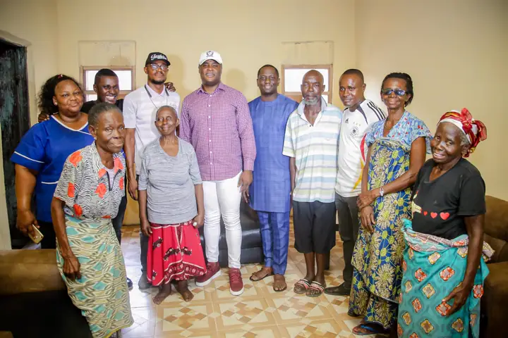 Group photograph with residents