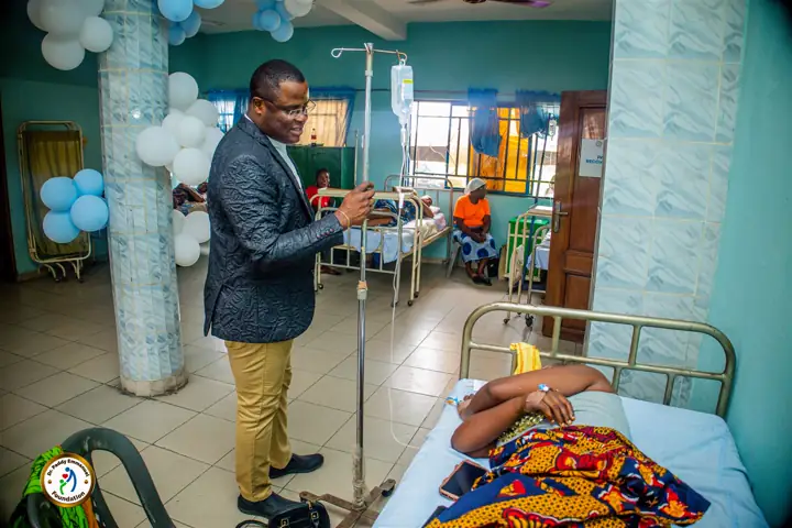 Speaking with patients and nurses in a ward